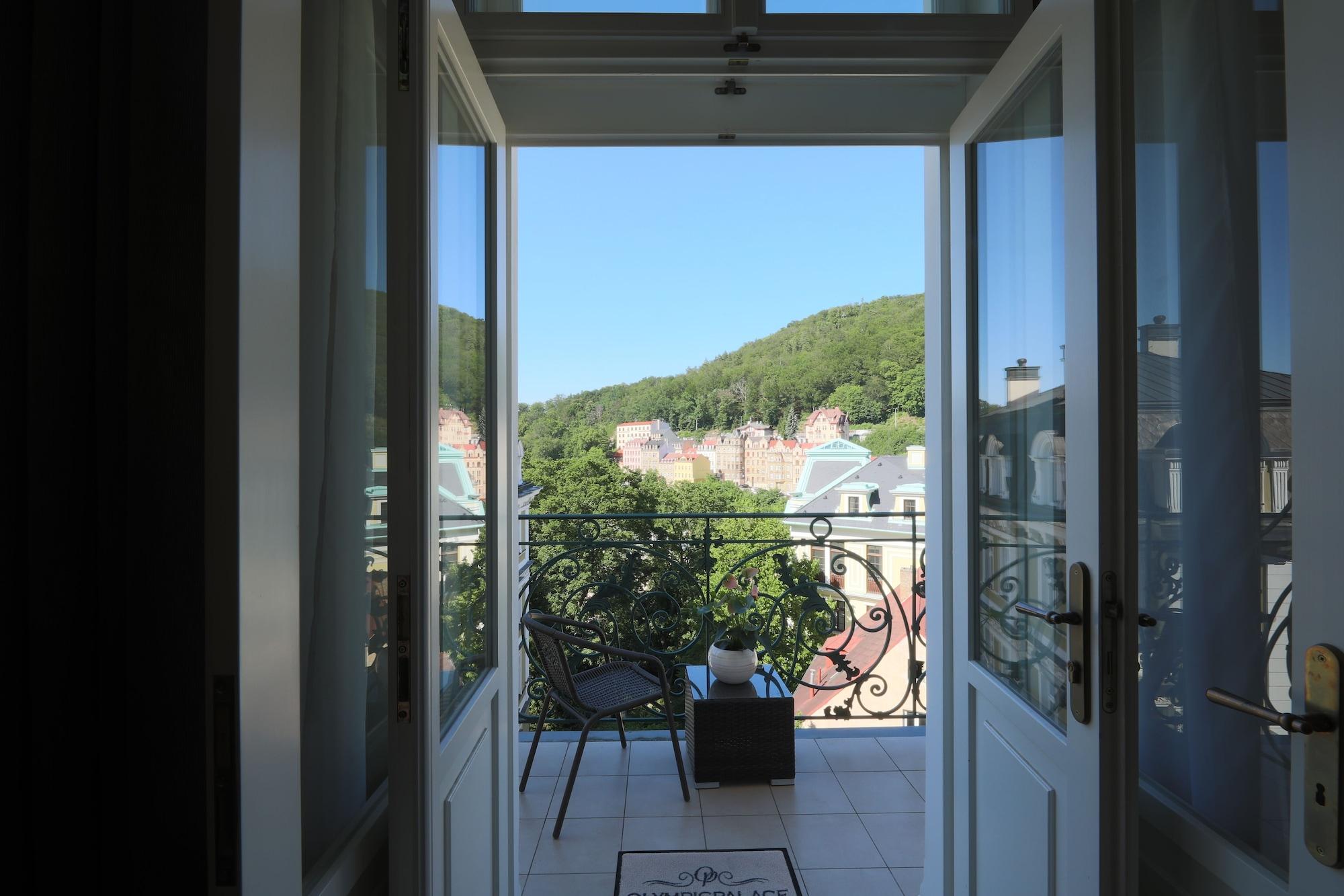 Luxury Spa Hotel Olympic Palace Karlovy Vary Exterior photo View from the balcony of the apartment